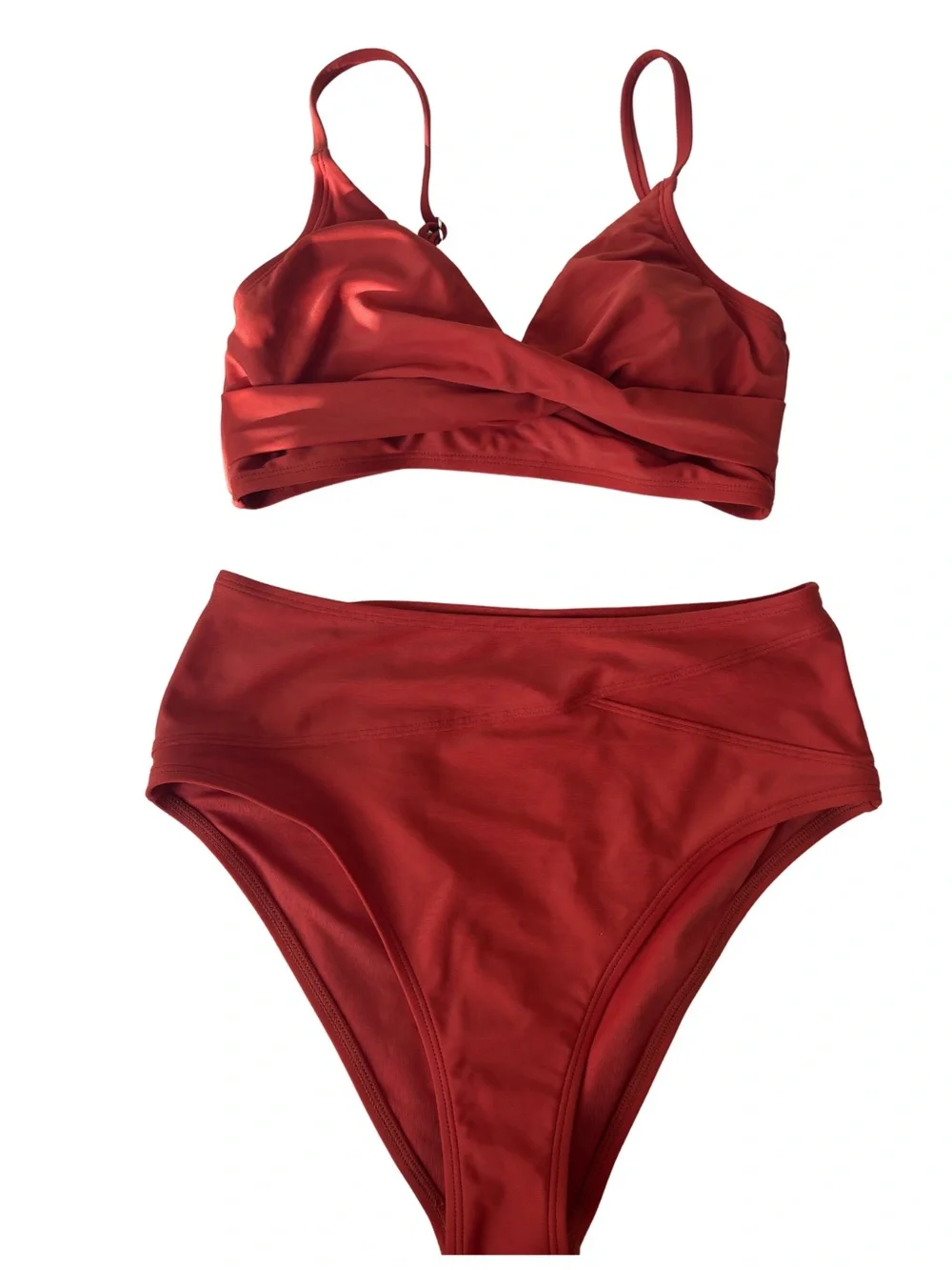 Cupshe High Waisted Rust Orange Bikini